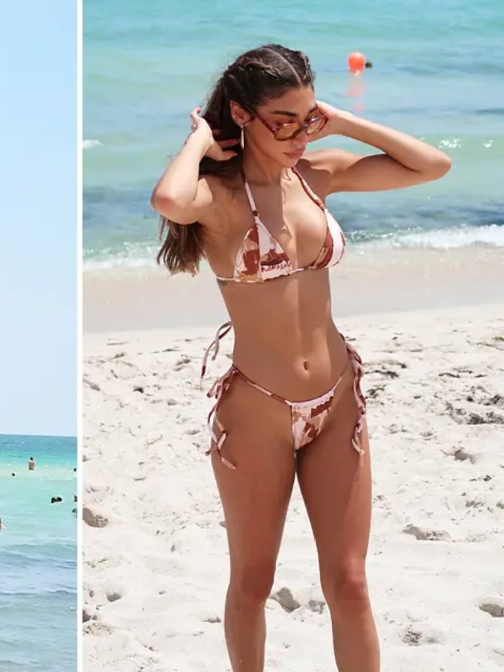Inamorata Brown Ink Bikini Set Las Olas Top Small, Capreria Bottom Small